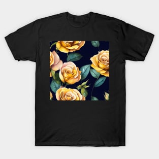 Golden rose watercolor rose T-Shirt